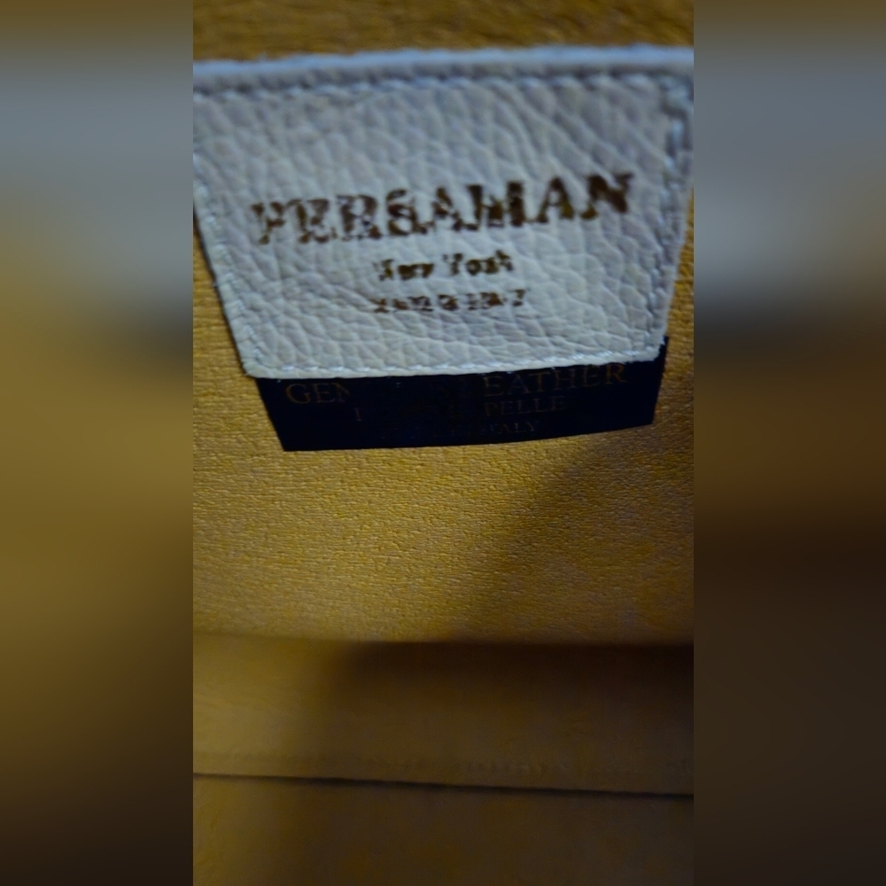 Persaman New York Cream Leather Croc-Embossed Shoulder/Satchel/Crossbody Bag - Picture 12 of 14